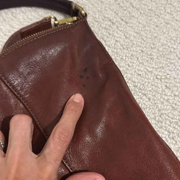 Fossil Cognac Leather Expandable Crossbody Shoulder Bag/Purse - Picture 8 of 10